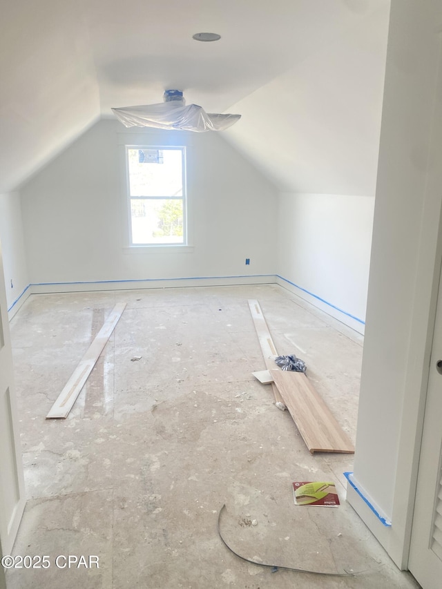 bonus room with lofted ceiling