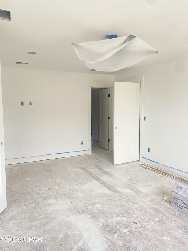 spare room with visible vents