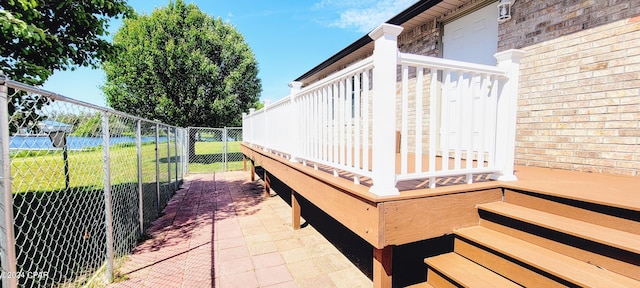 deck featuring a yard