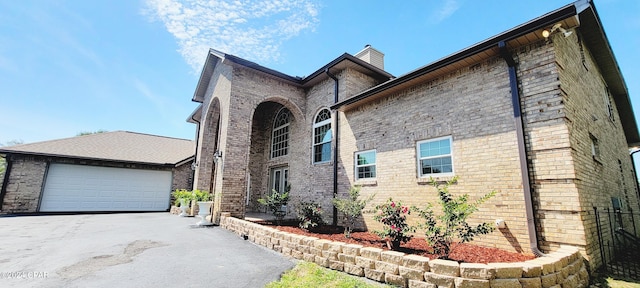 view of front of house with a garage