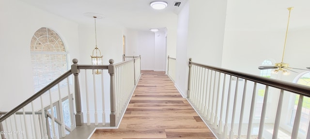 hall featuring light wood-type flooring