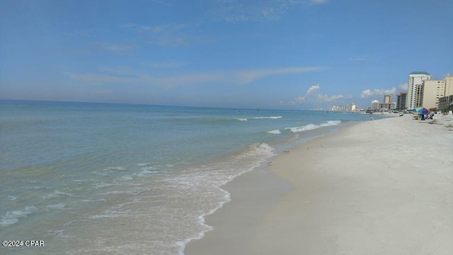 property view of water featuring a view of the beach