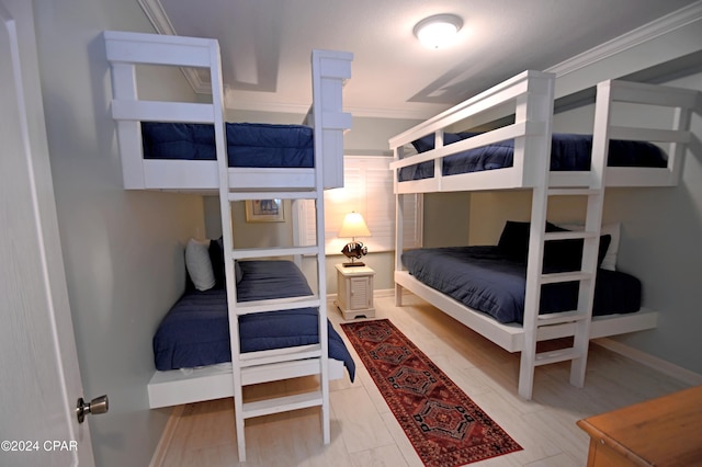 bedroom with ornamental molding