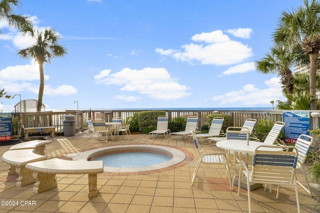 view of pool featuring a patio