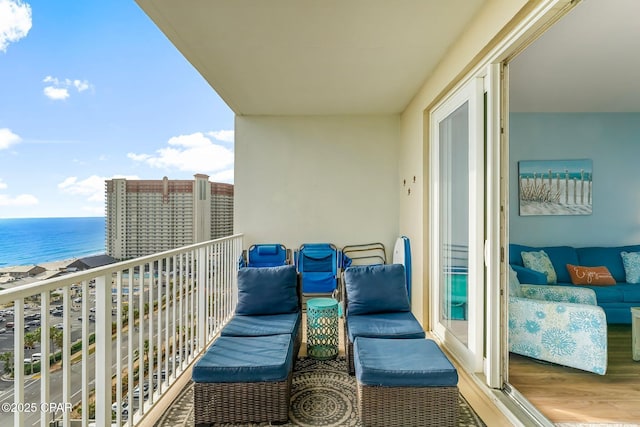 balcony with a water view