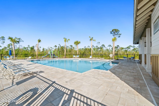 view of pool with a patio area