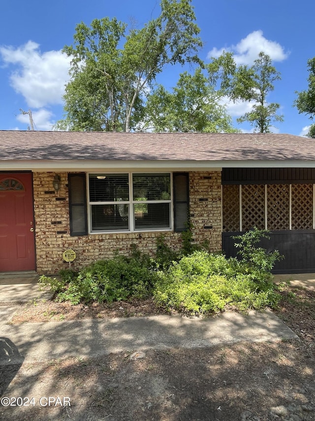 view of single story home