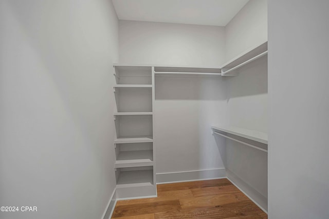 walk in closet featuring hardwood / wood-style flooring