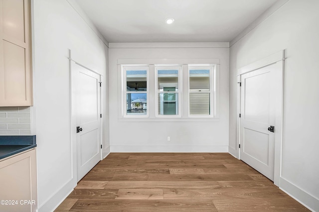 hall featuring light hardwood / wood-style floors