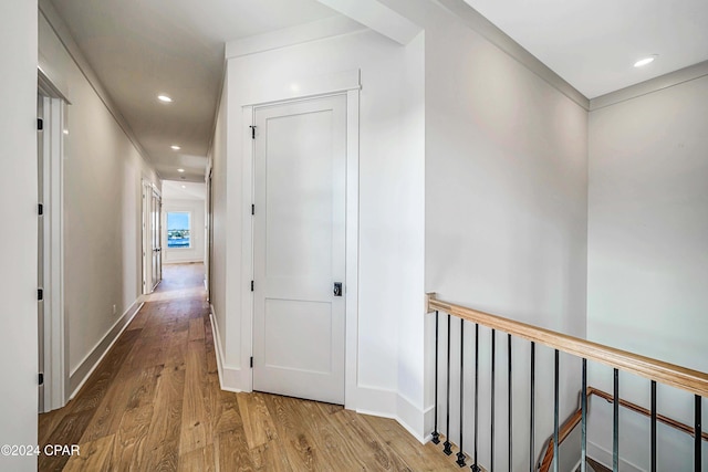 hall featuring wood-type flooring