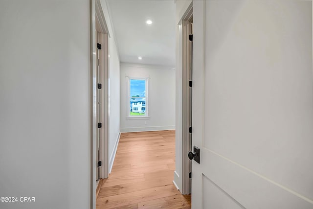 hallway featuring light hardwood / wood-style floors