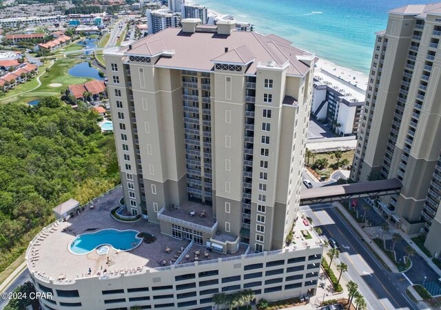 11800 Front Beach Rd Unit 2-504, Panama City Beach, FL 32407 - aerial view of a large body of water, a pool area, and apartment complex / building