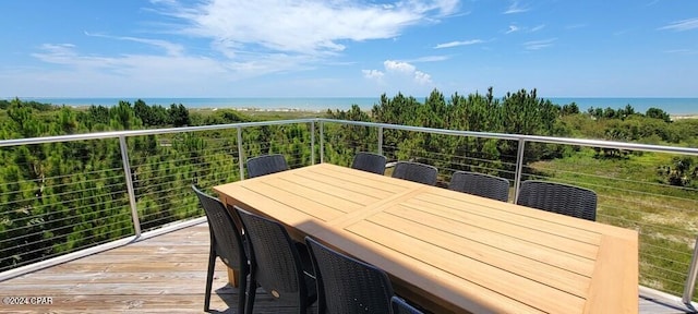 balcony with a water view