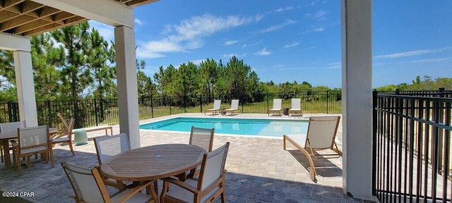 view of swimming pool featuring a patio