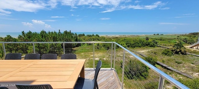 balcony with a water view