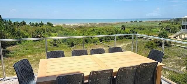 balcony with a water view