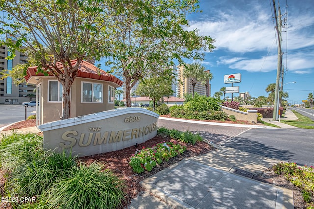 view of community sign