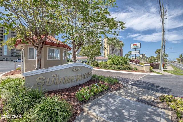 view of community sign