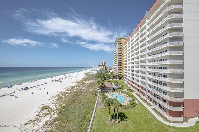 property view of water with a view of the beach