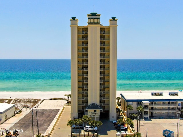 water view featuring a beach view