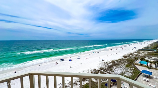 water view featuring a beach view