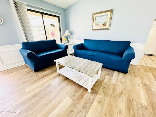 living room featuring wood-type flooring