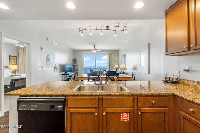 hall featuring light tile flooring