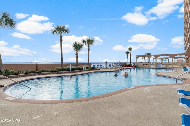 view of pool featuring a pergola