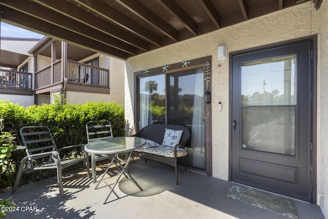 exterior space with a balcony