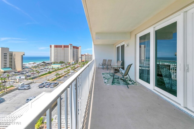 balcony with a water view