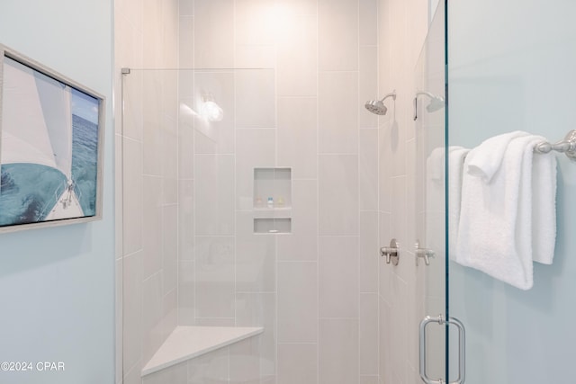 bathroom featuring walk in shower