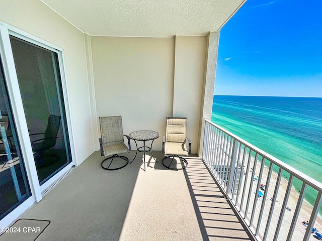 balcony with a water view