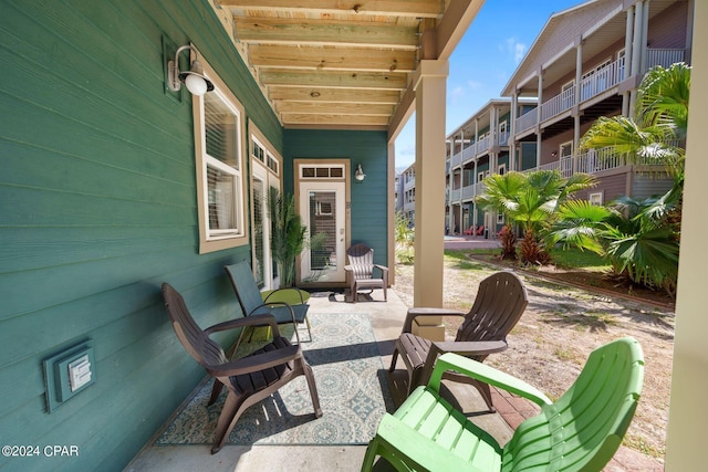 view of patio / terrace featuring a balcony