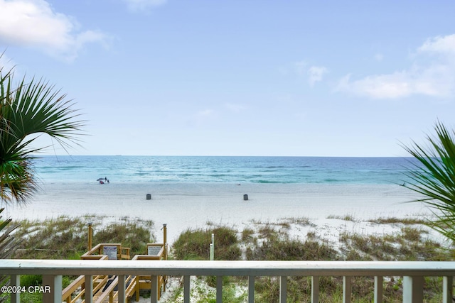 view of water feature featuring a view of the beach