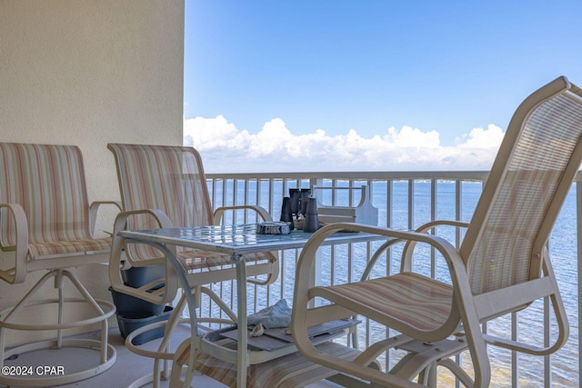 balcony with a water view