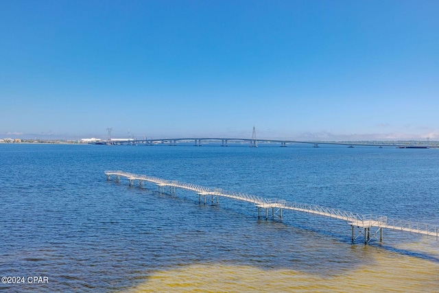 water view featuring a boat dock