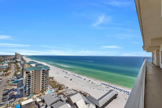 water view featuring a beach view