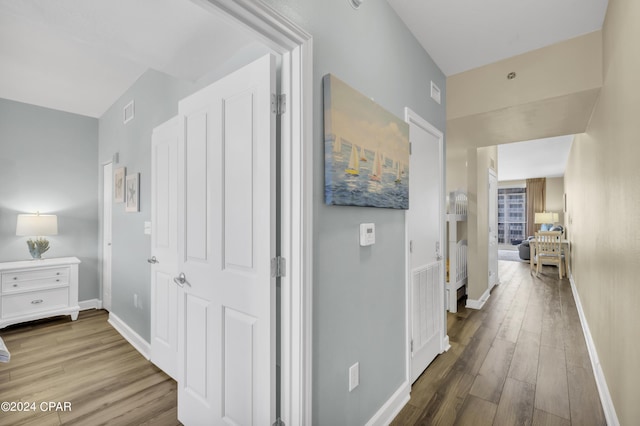 hall featuring hardwood / wood-style floors