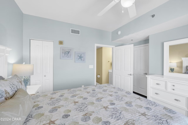 bedroom with ceiling fan