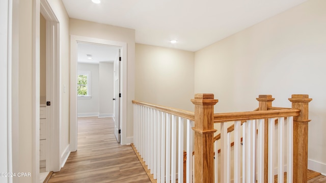 hall featuring light wood-type flooring