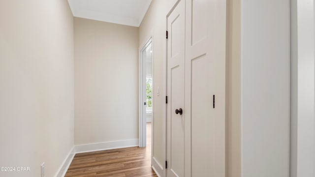 hall featuring light hardwood / wood-style flooring