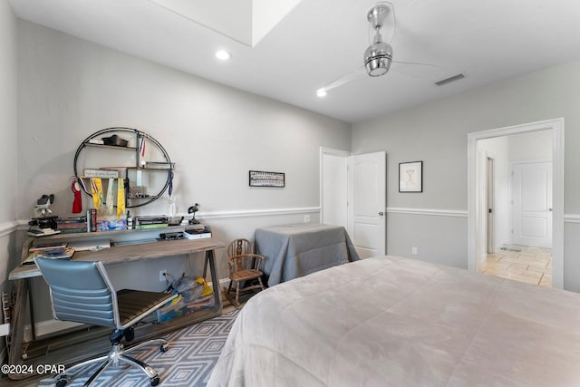 bedroom featuring tile flooring