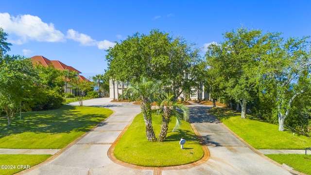 view of property's community featuring a yard