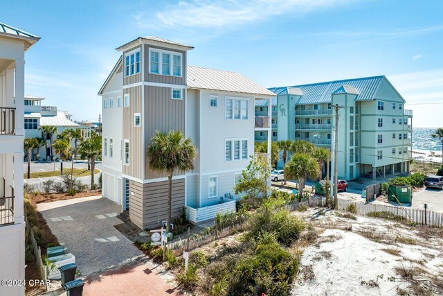 view of building exterior featuring a garage