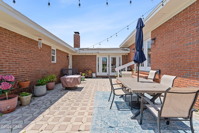 view of patio / terrace featuring french doors