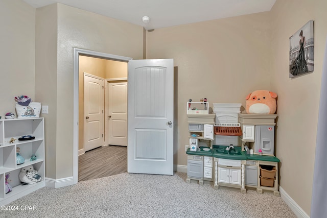 interior space with light hardwood / wood-style floors