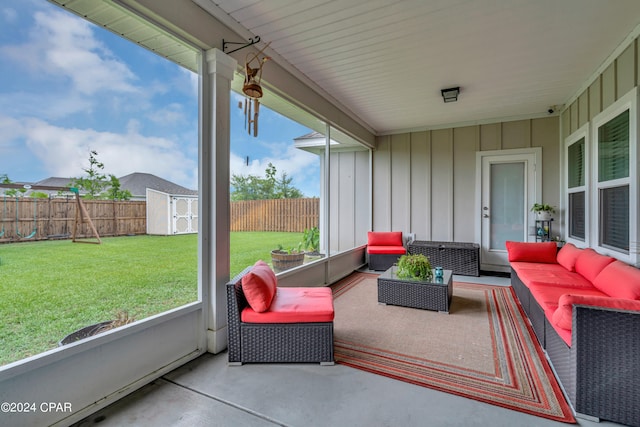 view of sunroom / solarium