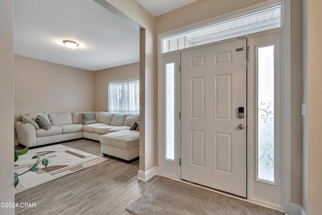 entryway featuring hardwood / wood-style flooring