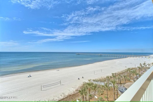 water view featuring a beach view