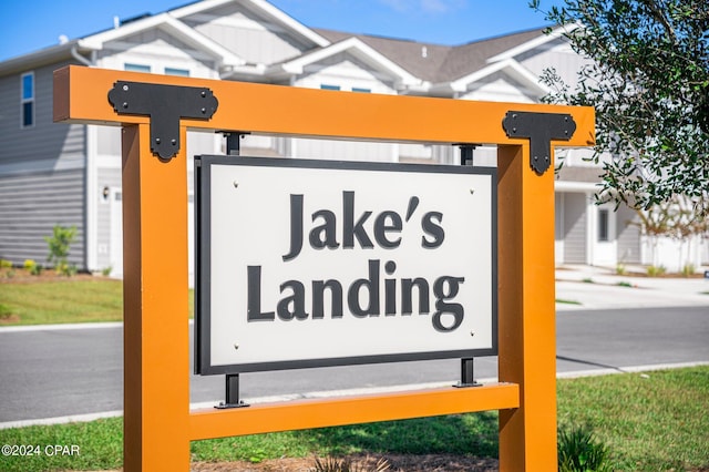 view of community sign